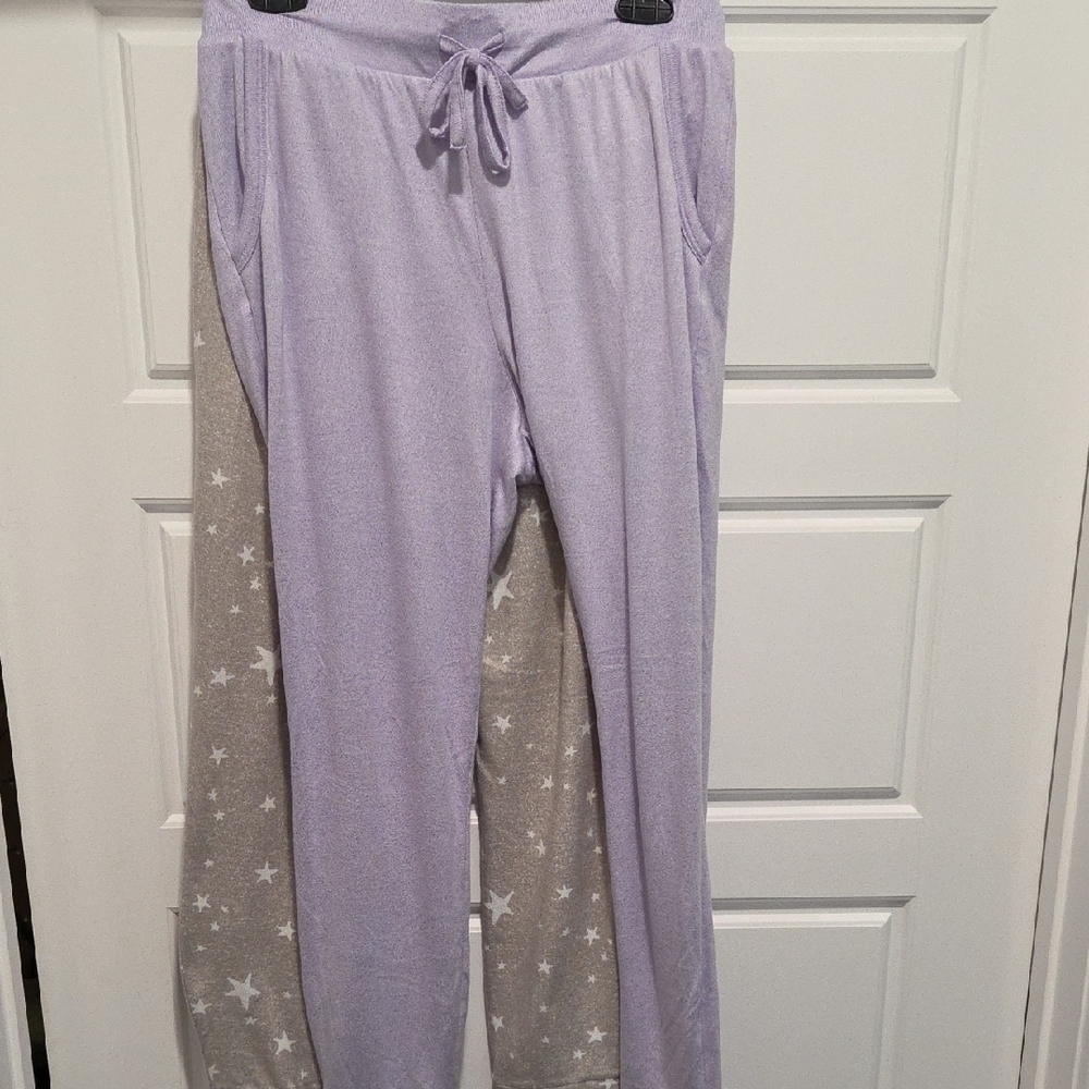 TWO PAIRS...32 degrees Cool Lavender and Star Print Women's Lounge Pants